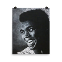 Load image into Gallery viewer, &quot;The Greatest&quot; Print of original white chalk drawing on black paper on Premium Photo poster paper.
